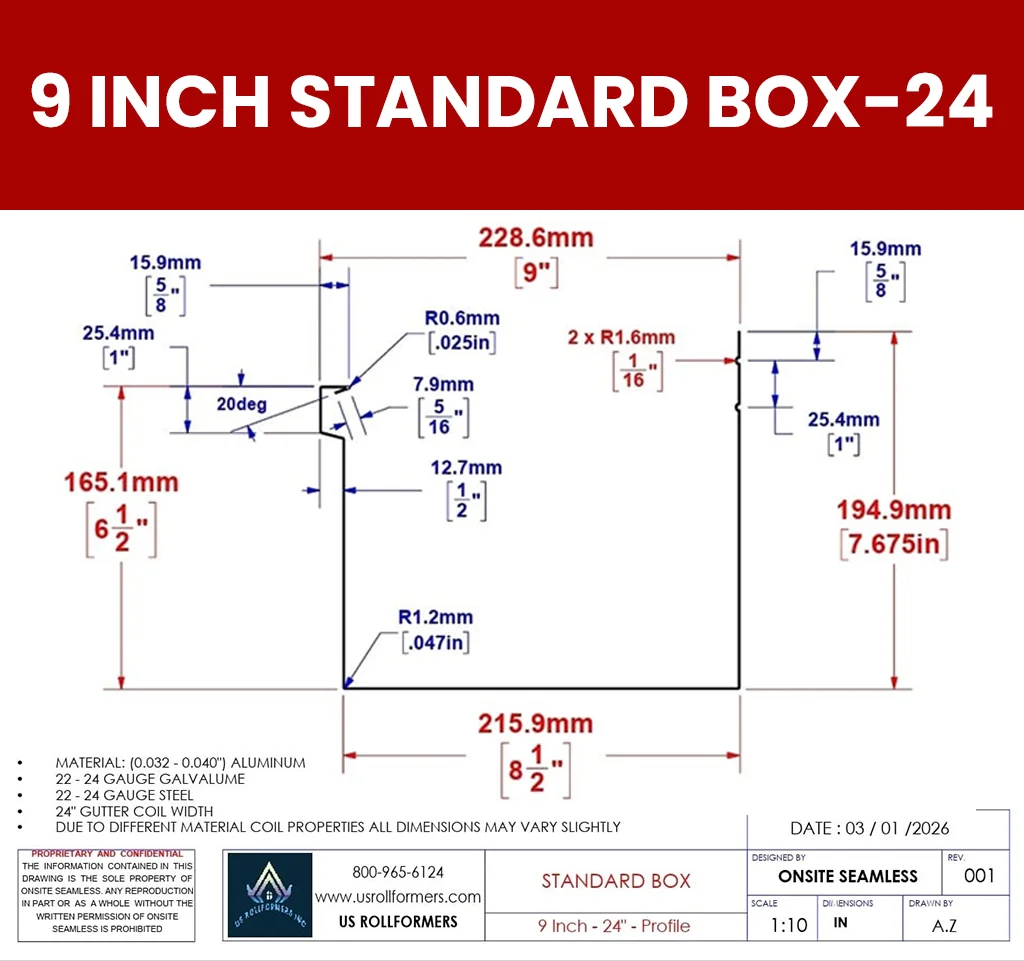 New 9 Inch Standard Box - 24
